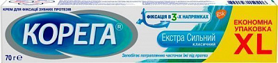 Крем Корега для фіксаціі зубних протезів Екстрасильний 70 мл