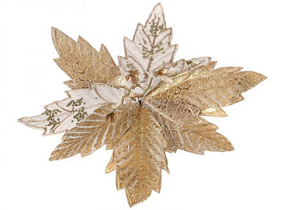 Гілочка декоративна Лист золото 26 см 801-001