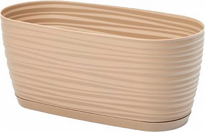 Вазон пластиковый Form Plastic Сахара мини Овал-27 овальный 2,7л латте 