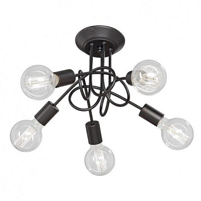 Люстра потолочная Vitaluce 5x40 Вт E27 черный V3727-1/5PL 