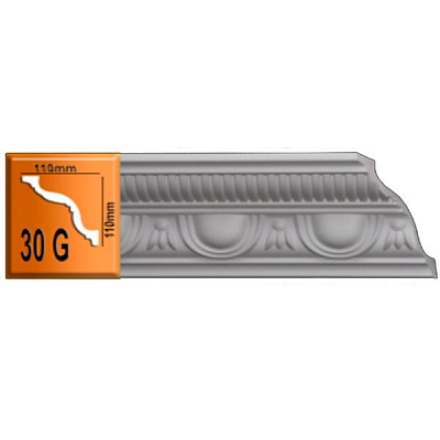 Плинтус потолочный Villa Deco Gmbh VD G-30 2000х110х110 мм