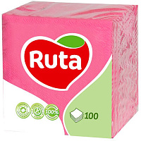 Серветки столові Ruta 24х24 см рожеві 100 шт.