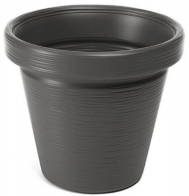 Горшок пластиковый Ламела Агава 390 долото круглый 5,2 л антрацит 