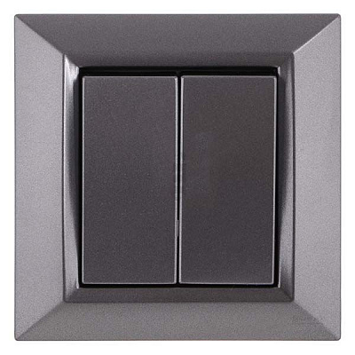 Выключатель двухклавишный UP! (Underprice) Vesta без подсветки 10 А 220-250В графит