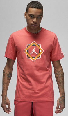 Футболка Nike M J FLT MVP GFX SS CREW DX9565-814 р.M красный