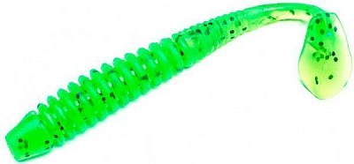 Виброхвост Ken Katsu Vibration fish 4 100 мм 4 шт. #6 lime floating