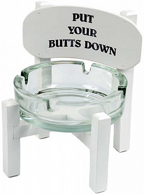 Пепельница Стульчик белый Put your butts down 12,2x10,3x15 см