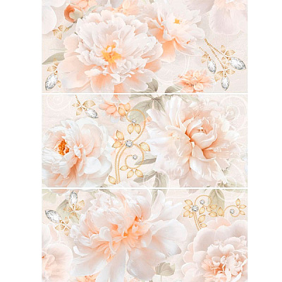 Панно Интеркерама Geos П 90 071 серый 690x500 мм