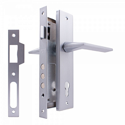 Комплект фурнітури циліндровий RDA Tecno 85 мм матовий хром без петель