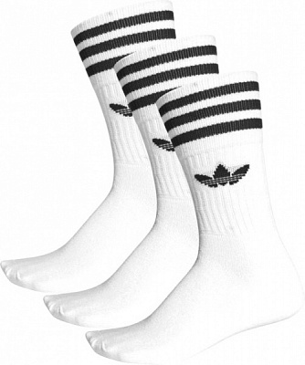 Шкарпетки Adidas SOLID CREW SOCK S21489 р.31-34 біло-чорний
