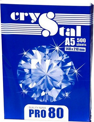 Бумага офисная Crystal A5 80 г/м СRYSTAL PRO белый