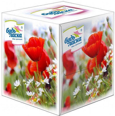 Серветки гігієнічні у коробці Будь Ласка Фрукти/Кульбаба/Маки 80 шт.