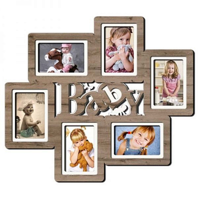 Рамка для фото 50х57 С ДВП, светлое дерево 10x15 см серый 