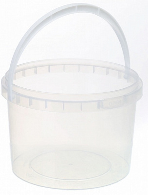 Ведро Poliplast с пластиковой ручкой, (пищевой пластик) 3 л прозрачный 
