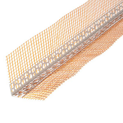 Уголок ПВХ фасадный перфорированный с сеткой 3 м