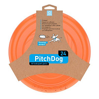 Фрисби PitchDog для апортировки 24 см оранжевая