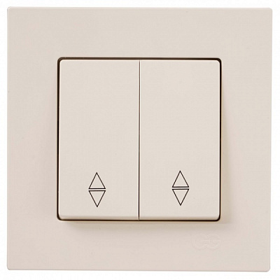 Выключатель проходной двухклавишный Gunsan Eqona без подсветки крем 01 40 12 00 100 109