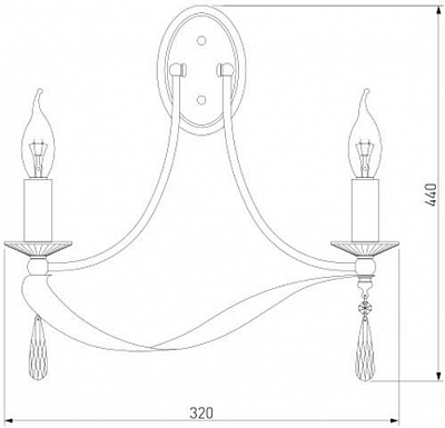 Бра Strotskis Adelia 2x60 Вт E14 хром 60064/2 