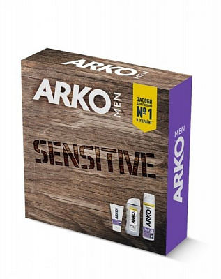 Косметичний набір Arko Sensitive піна для гоління, крем після гоління та гель/шампунь 2 in1 Crystal 1849
