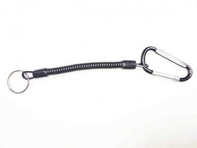 Шнур Mini ПВХ під карабін + кільце + карабін 14 мм чорний