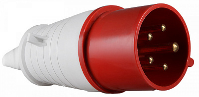 Вилка переносная с заземлением АСКОУКРЕМ ВП 16А/5 3Р+N+РЕ (015) красно-белый