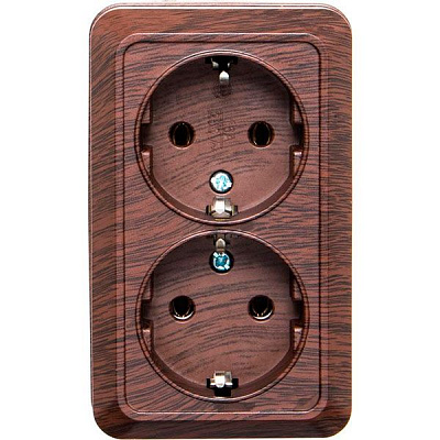 Розетка подвійна UP! (Underprice) горіховий BD-SCP.MZ20G2WG-Walnut