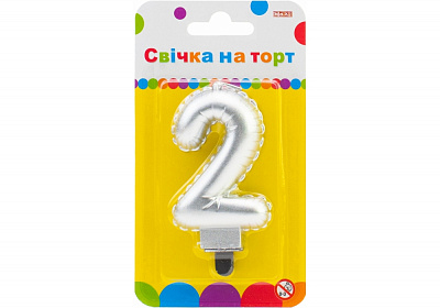 Свеча Цифра серебристая двусторонняя