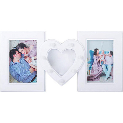 Фоторамка коллаж Сердце LED 3 шт 40.3x20 см
