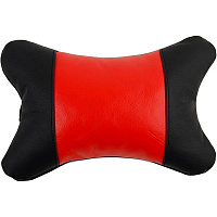 Подушка-підголівник Kerdis Standart чорна з червоним шкіра 