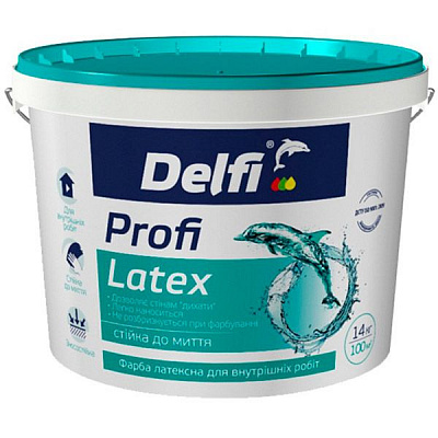Фарба акрилова Delfi Profi Latex мат білий 14кг