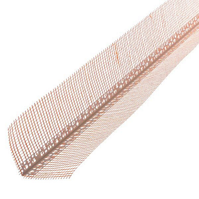 Уголок ПВХ перфорированный с сеткой 2,5 м 10х10 см