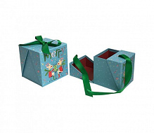 Коробка подарункова блакитна (розкладна) W7847 L: 14,5x14,5x14,5 см
