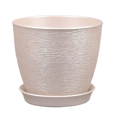 Горшок для цветов керамика ВК 13x12 см люкс круглый серебро 1 л