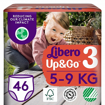 Подгузники-трусики Libero Up&Go 3 5-9 кг 46 шт.