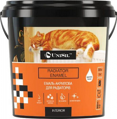 Акваэмаль UniSil Radiator Enamel белая полуглянец 0,85кг