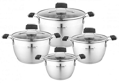 Набор кастрюль 8 предметов MK-VS5408LG Maxmark