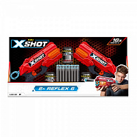 Набор скорострельных бластеров Zuru X-Shot RedEXCEL Reflex Double (2б ласт.,3 банки, 16 патронов) 36434R