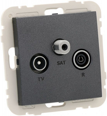 Розетка TV+R+SAT кінцева Efapel Logus графіт 21543 TIS