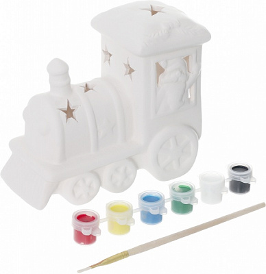 Набор для росписи паровозик с дедом морозом 6 красок 021697 021697 