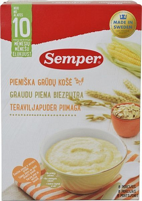 Каша молочная Semper от 10 месяцев мультизлакова 250 г 