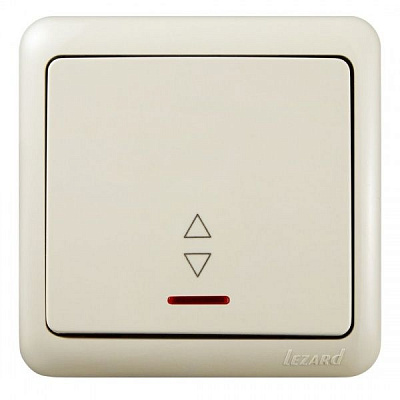 Вимикач прохідний одноклавішний Lezard Viola з підсвіткою 10 А 250В кремовий 751-0300-114
