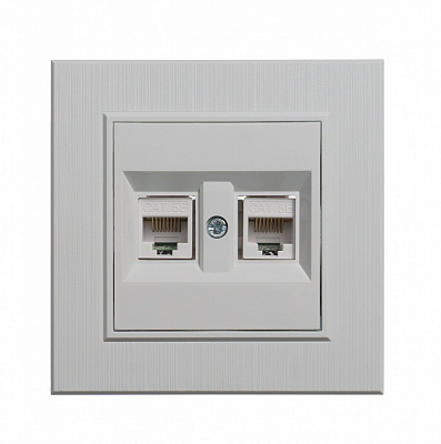 Механізм розетки комп’ютерна подвійна Makel Karea IP20 білий 57001036