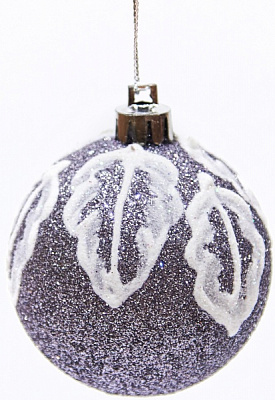 Куля новорічна Листя 80 мм золото 7954