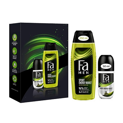 Набор для мужчин Fa Men Energy Boost Гель для душа 250 мл + Антиперспирант-ролик 50 мл