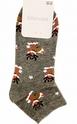 Шкарпетки жіночі Steven 136 004 р. 38-40 сірий меланж