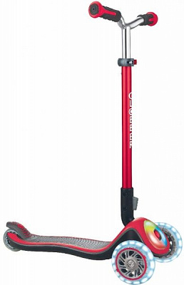 Самокат Globber Elite Prime з підсвічуванням червоний 444-802