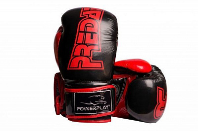 Боксерские перчатки PowerPlay р. 8 8oz 3017_8oz черный с красным