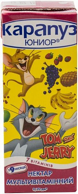Сік Карапуз ЮНІОР Мультивітамінний з м'якоттю 200 мл