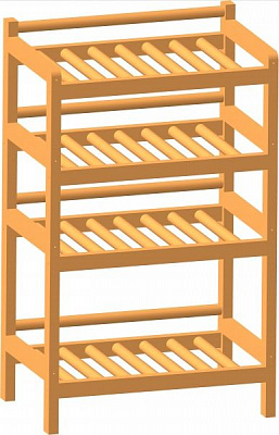 Полка Тарлев для обуви 4-х уровневая 290x750 мм / сосна 