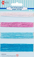 Декоративний елемент шнурів паперових декоративних, 4 кол., 8м/уп, рожево-блакитний 1 комплектів 4 шт. Santi